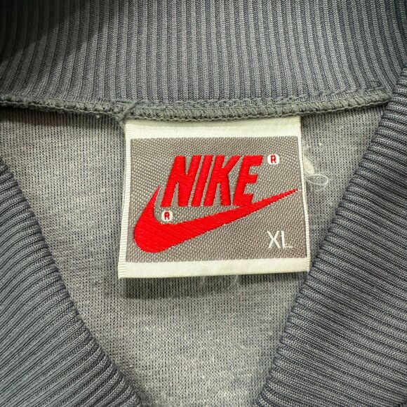 Vintage 80s Nike Swoosh Track Jacket Streetwear Size L Gray Blue - Picture 2 of 8